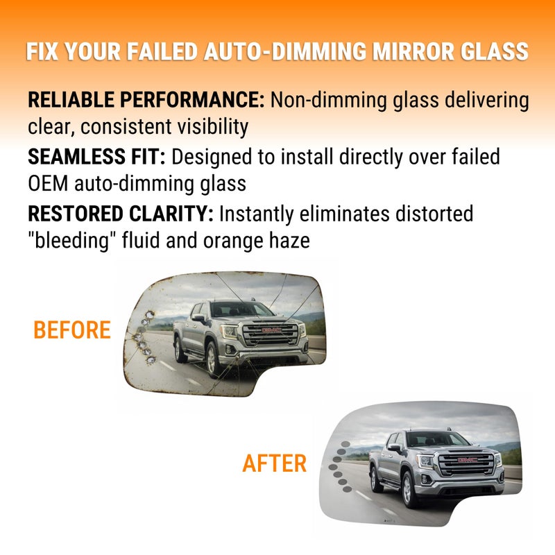 Burco 4017S Left Driver Side Replacement Mirror Glass (Mount Not Included) w/signal for Chevy Silverado GMC Sierra Chevy Avalanche Suburban Tahoe GMC Yuko Cadillac Escalade (2000-2006) - GM1323347 - Image 5